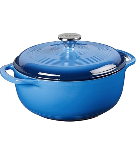 LODGE エナメルダッチオーブン 青 Amazon.com: Lodge EC6D34 Enameled Dutch Oven, 6 Qt, Storm Blue